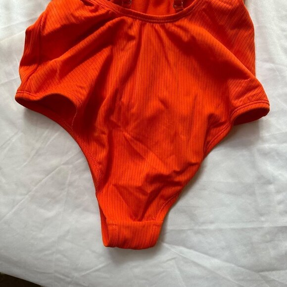 Xhilaration Orange One Piece Front Bow Detail Cheeky Swimsuit Size Small - Picture 6 of 8